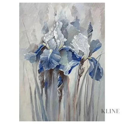 Blue Iris Harmony - Hand Painting