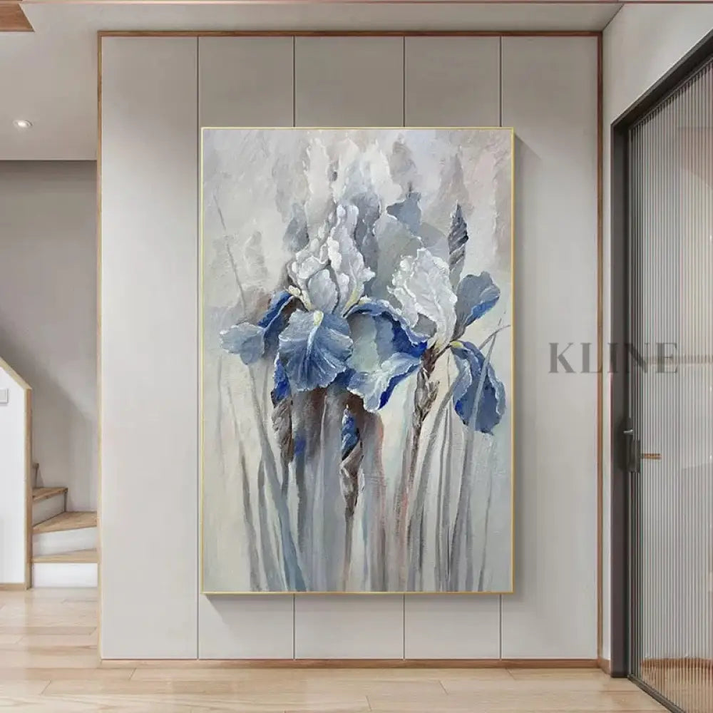 Blue Iris Harmony - Hand Painting
