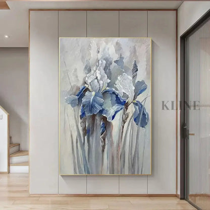 Blue Iris Harmony - Hand Painting