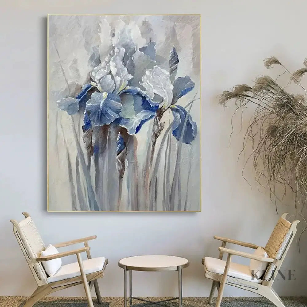 Blue Iris Harmony - Hand Painting