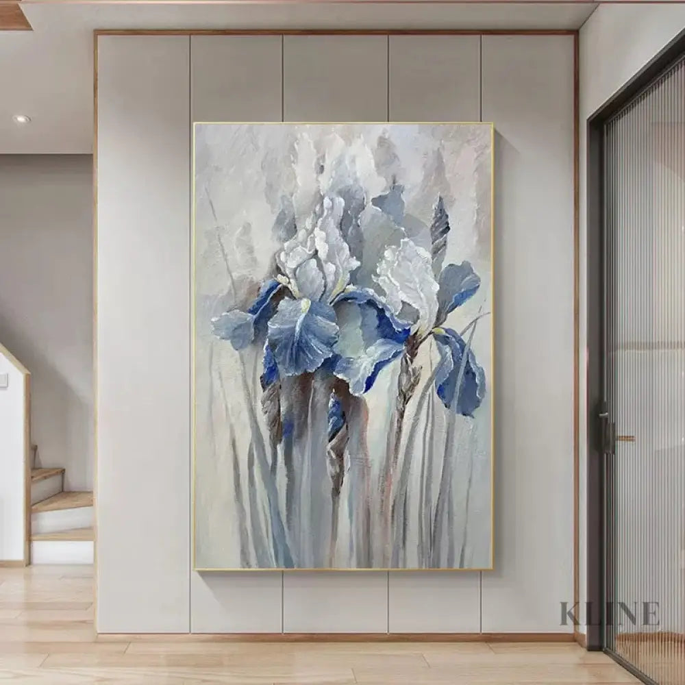 Blue Iris Harmony - Hand Painting