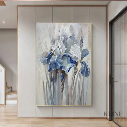 Blue Iris Harmony - Hand Painting