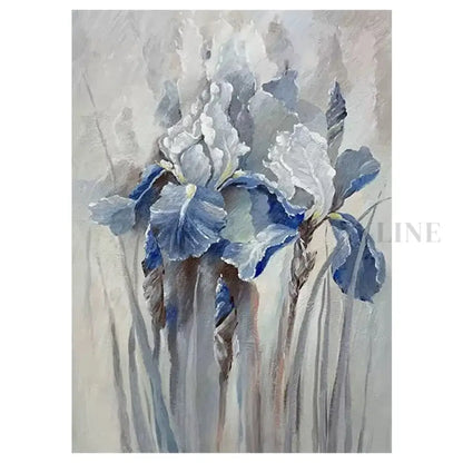 Blue Iris Harmony - Hand Painting