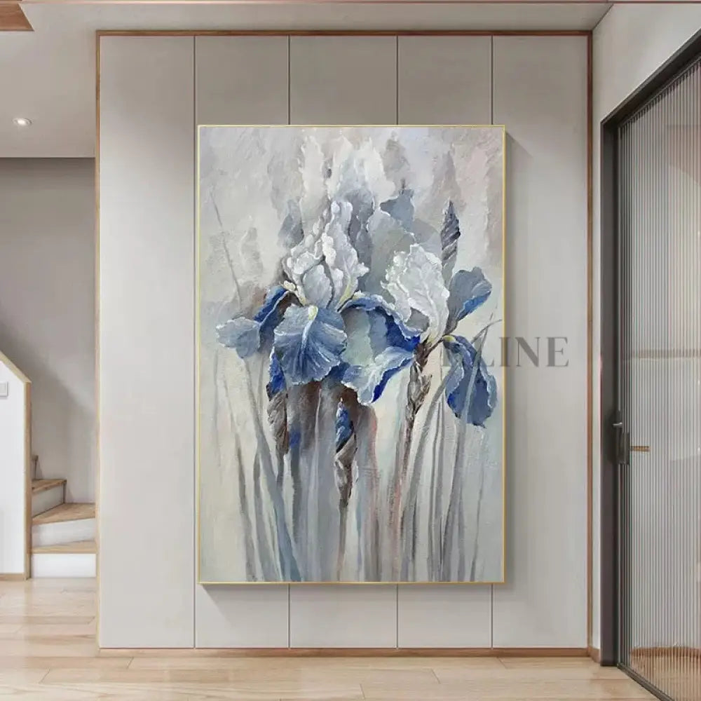 Blue Iris Harmony - Hand Painting