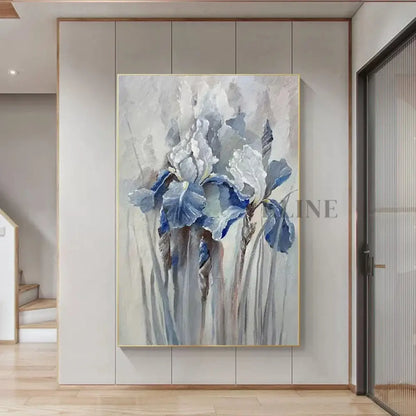 Blue Iris Harmony - Hand Painting