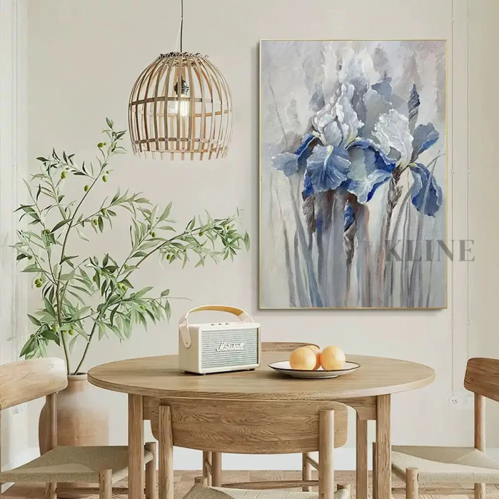 Blue Iris Harmony - Hand Painting