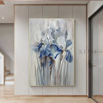 Blue Iris Harmony - Hand Painting