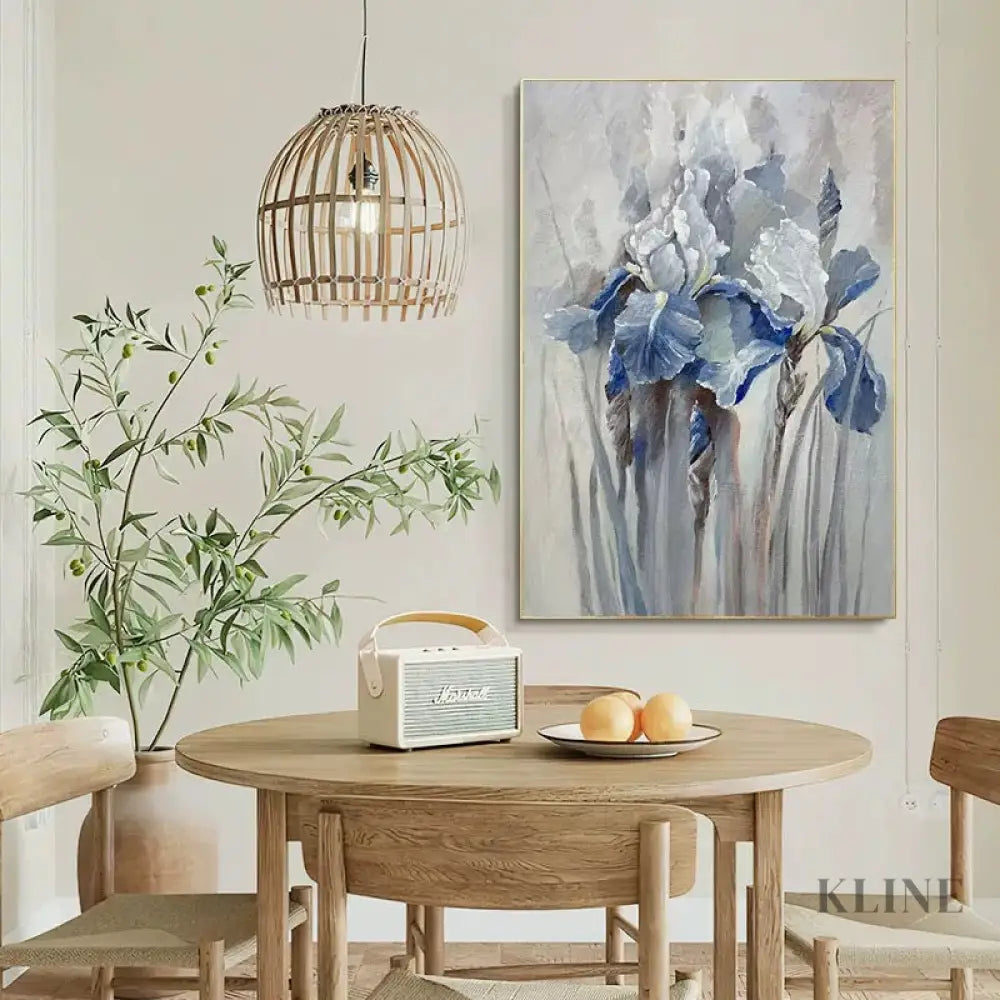 Blue Iris Harmony - Hand Painting