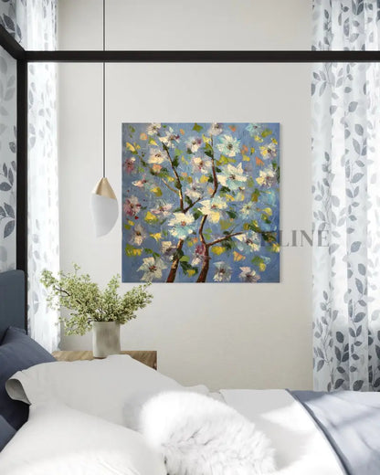 Blue Petal Symphony - Hand Painting