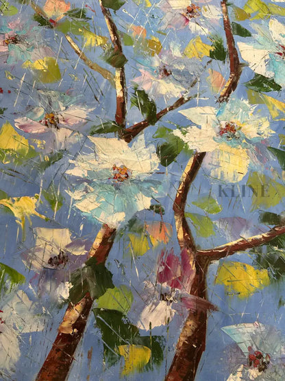 Blue Petal Symphony - Hand Painting