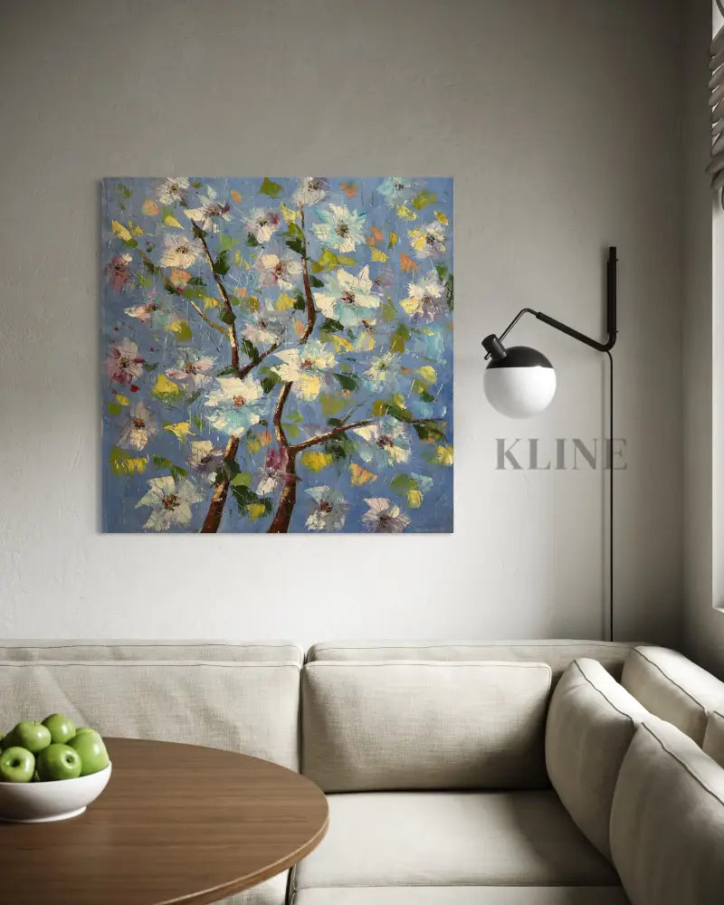 Blue Petal Symphony - Hand Painting