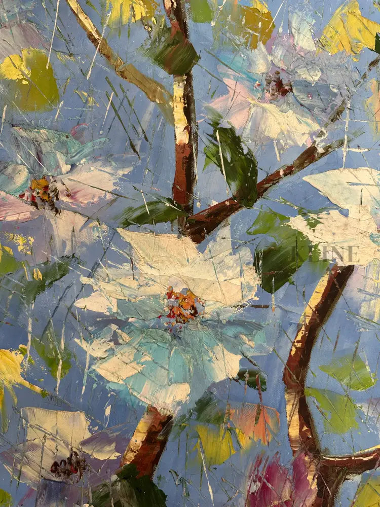 Blue Petal Symphony - Hand Painting