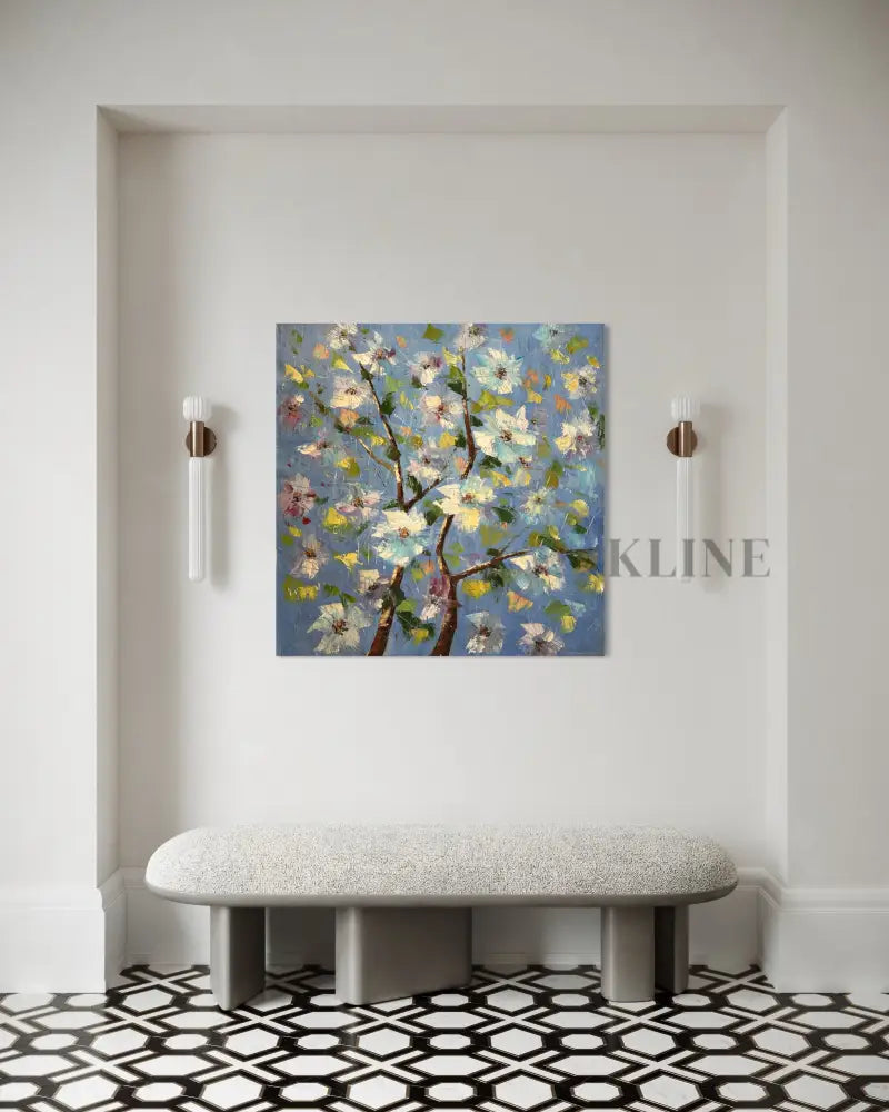Blue Petal Symphony - Hand Painting