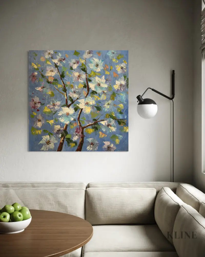 Blue Petal Symphony - Hand Painting