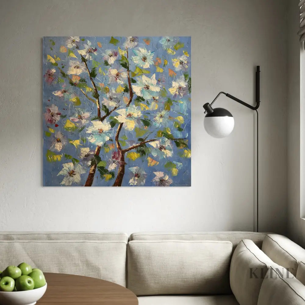 Blue Petal Symphony - Hand Painting