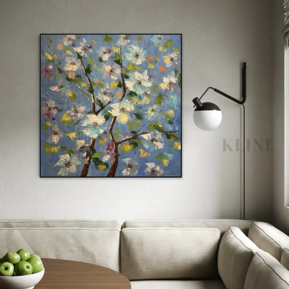Blue Petal Symphony - Hand Painting
