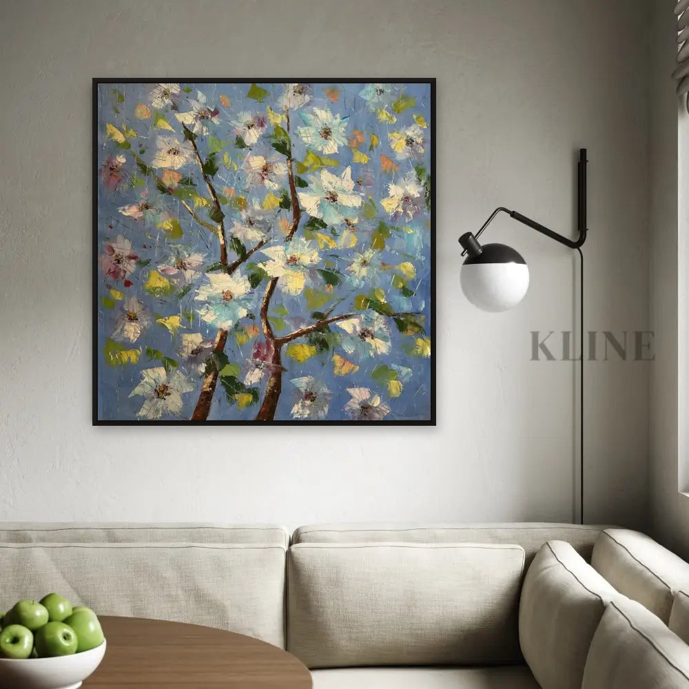 Blue Petal Symphony - Hand Painting 