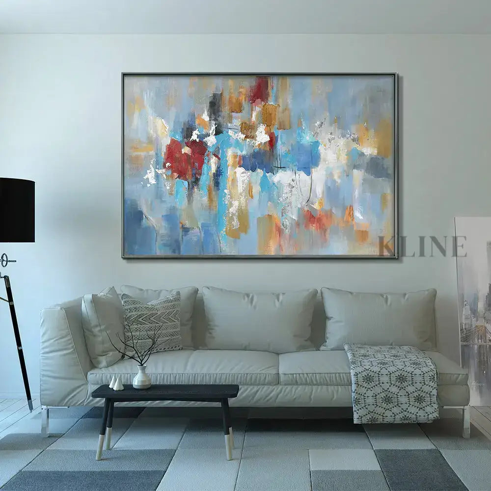 Blue Sky and Rainy City - Hand Painting