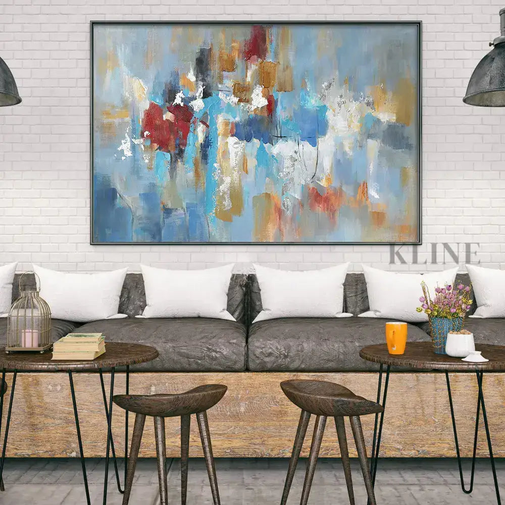 Blue Sky and Rainy City - Hand Painting Cityscape Paintings