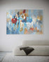 Blue Sky and Rainy City - Hand Painting