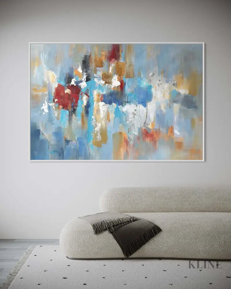 Blue Sky and Rainy City - Hand Painting