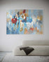 Blue Sky and Rainy City - Hand Painting
