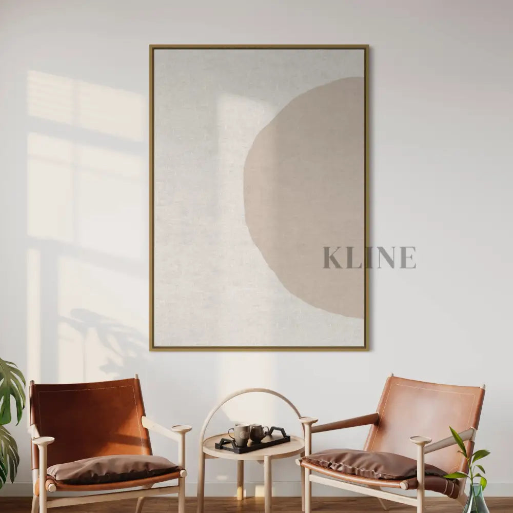 Blush &amp; Beige Line Circles 1 - Hand Painting