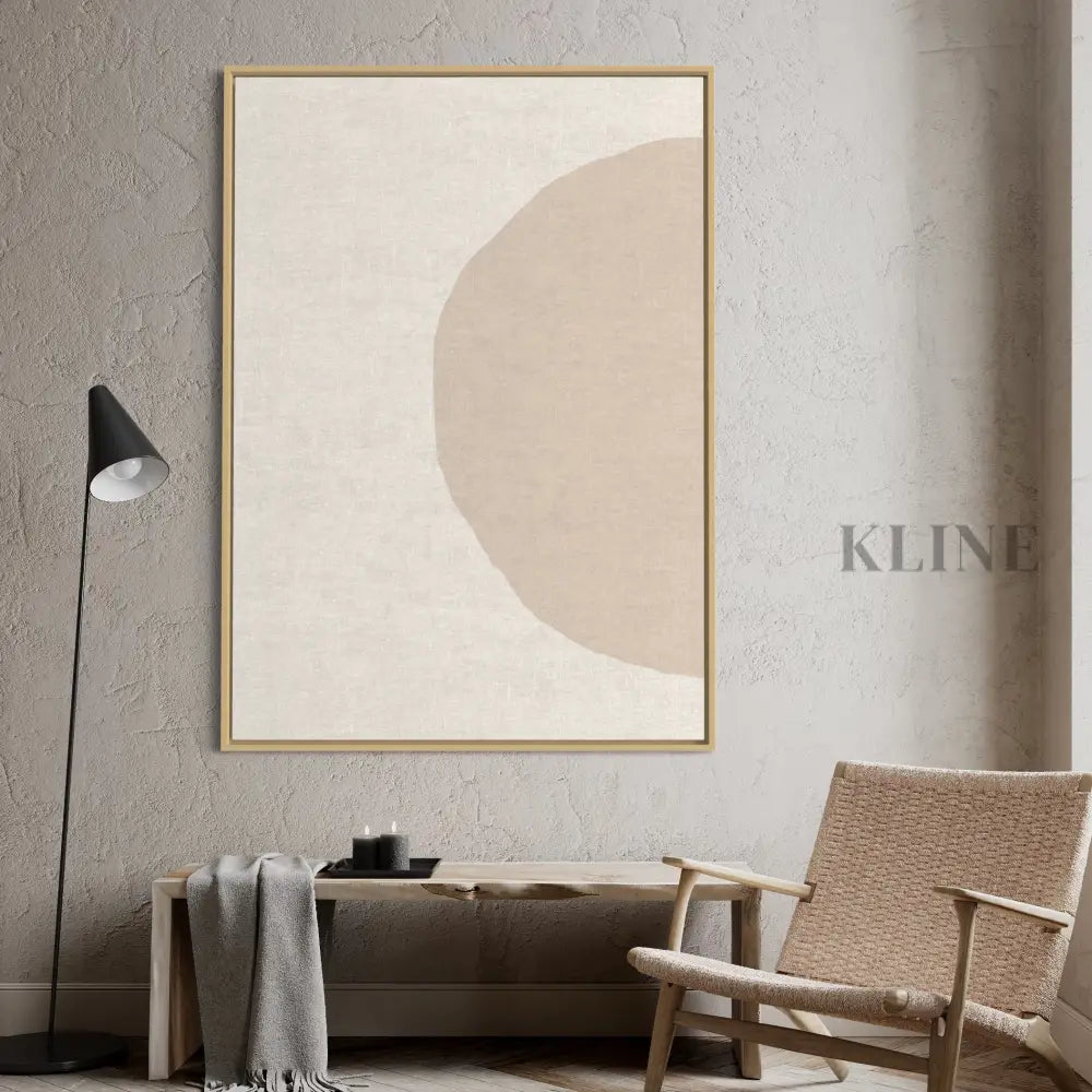 Blush &amp; Beige Line Circles 1 - Hand Painting