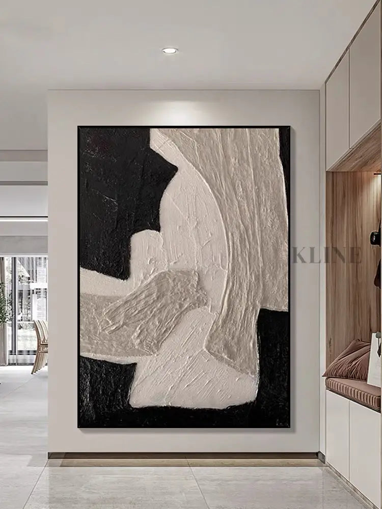 Brown and Beige Textured Painting - Hand Painting