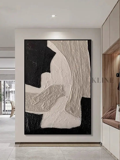 Brown and Beige Textured Painting - Hand Painting