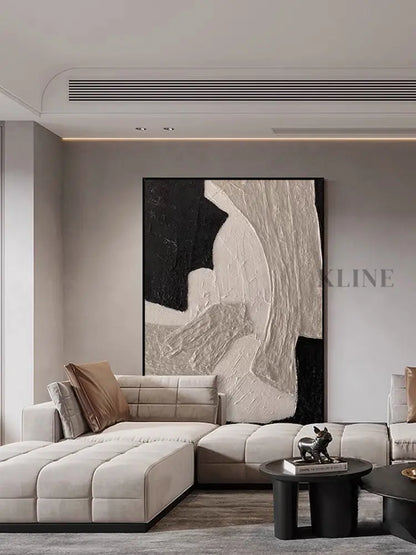 Brown and Beige Textured Painting - Hand Painting