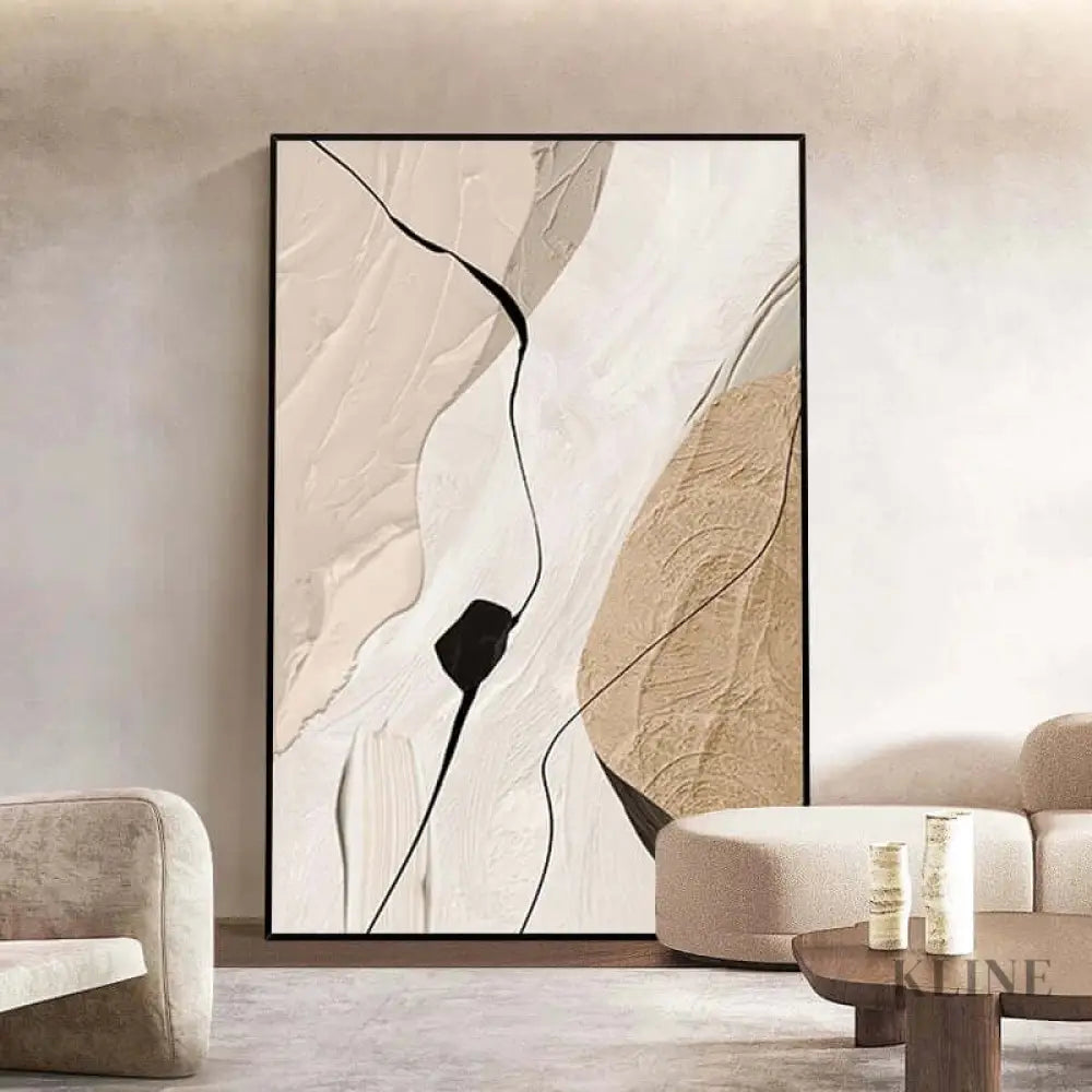 Brown Beige Wabi Sabi Textured Wall Art - Hand Painting