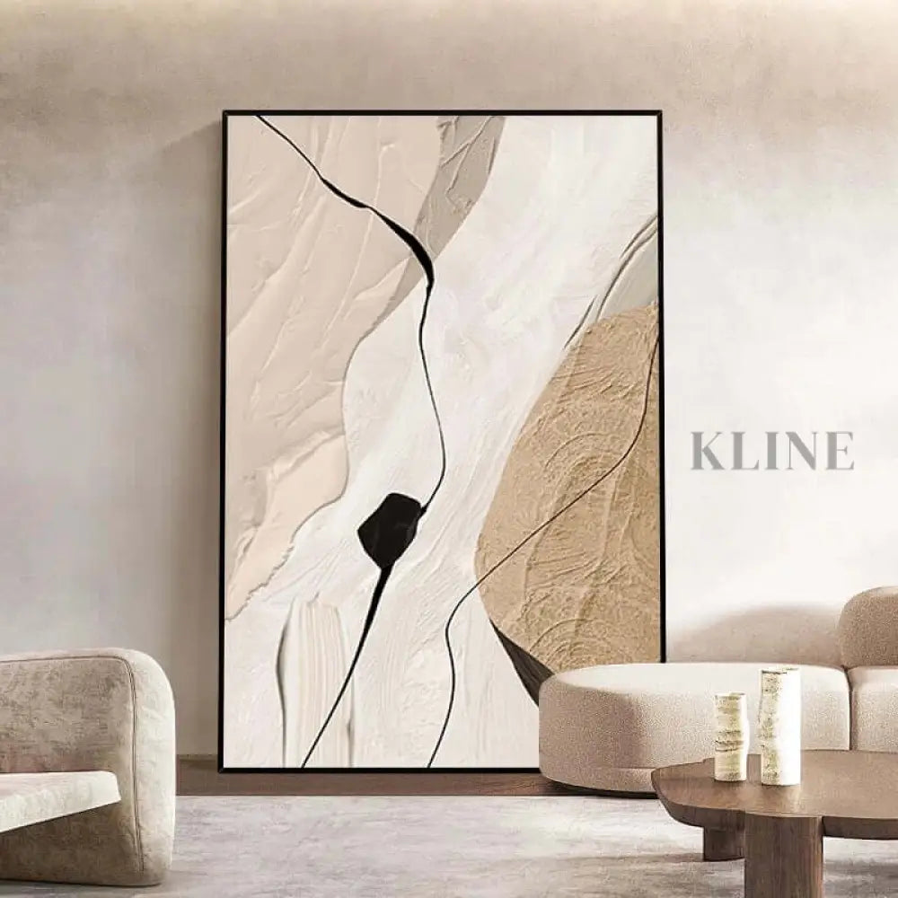 Brown Beige Wabi Sabi Textured Wall Art - Hand Painting