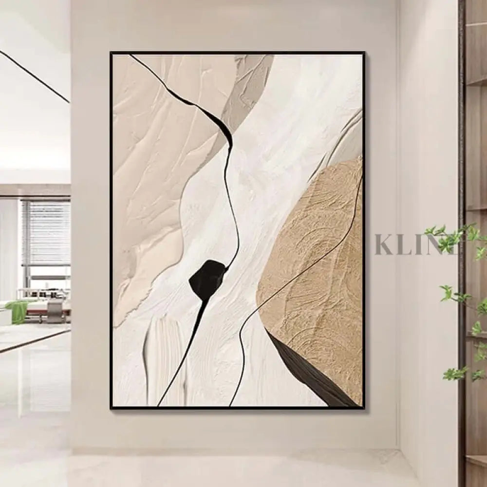 Brown Beige Wabi Sabi Textured Wall Art - Hand Painting Canvas Wall Art