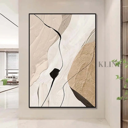 Brown Beige Wabi Sabi Textured Wall Art - Hand Painting