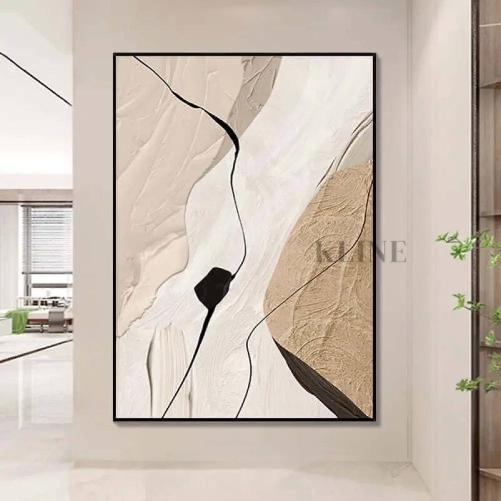 Brown Beige Wabi Sabi Textured Wall Art - Hand Painting Large Wall Art