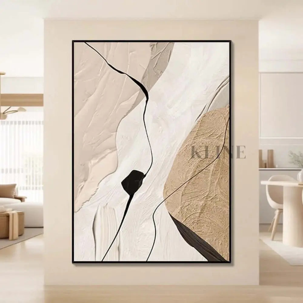 Brown Beige Wabi Sabi Textured Wall Art - Hand Painting Large Wall Art