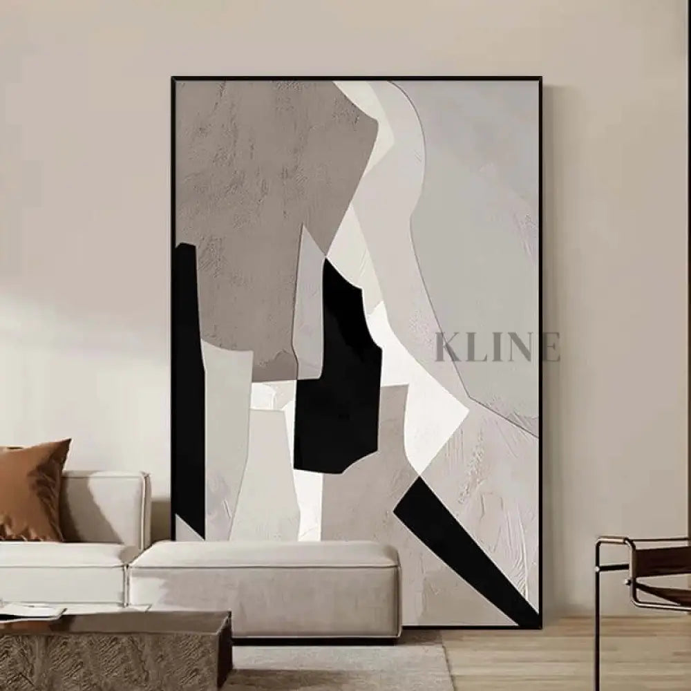 Brown Beige White Textured Wall Art - Hand Painting Plaster Art