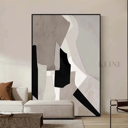 Brown Beige White Textured Wall Art - Hand Painting