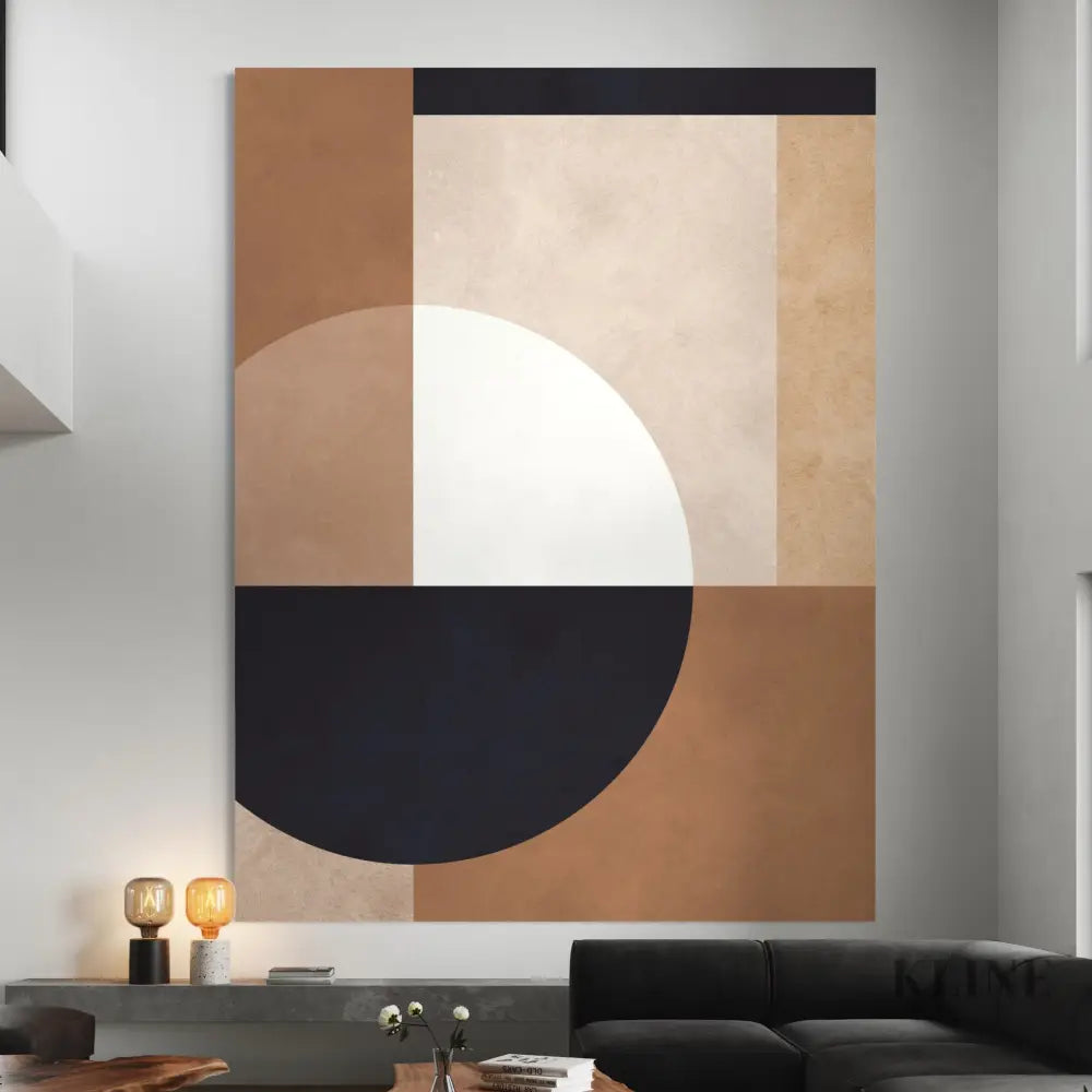 Brown Geometry 1 - Hand Painting 