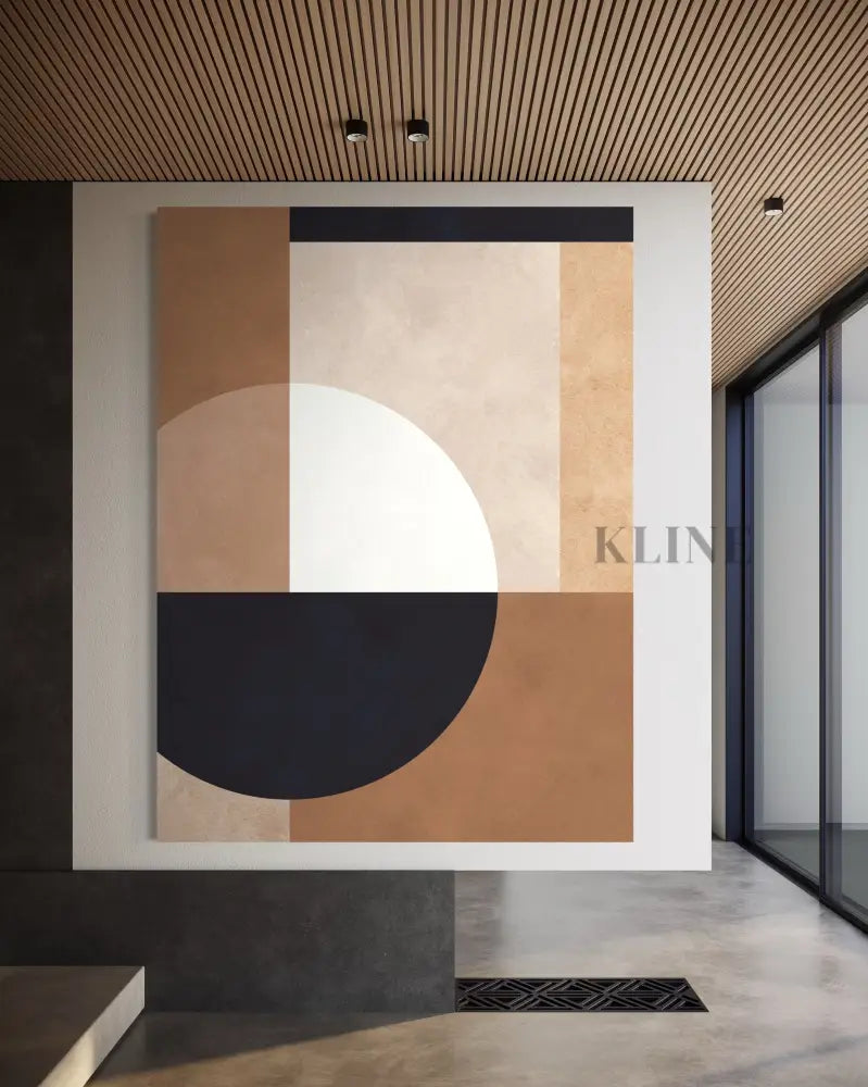 Brown Geometry 1 - Hand Painting