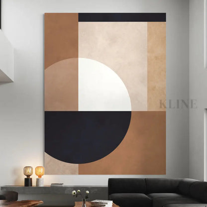 Brown Geometry 1 - Hand Painting