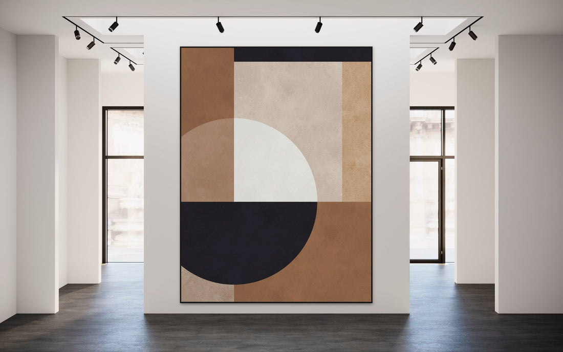 Brown Geometry 1 - Hand Painting
