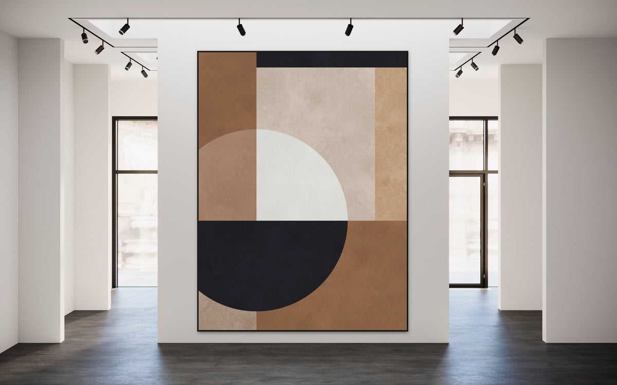 Brown Geometry 1 - Hand Painting 