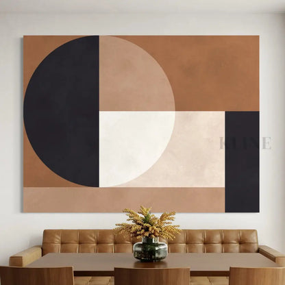 Brown Geometry 2 - Hand Painting