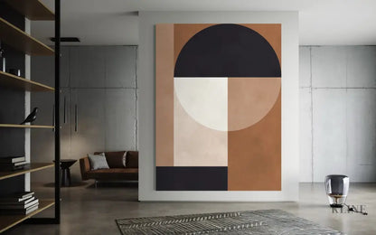 Brown Geometry 2 - Hand Painting