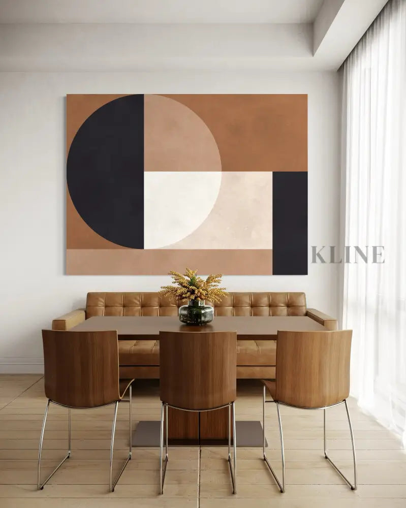 Brown Geometry 2 - Hand Painting