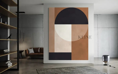 Brown Geometry 2 - Hand Painting
