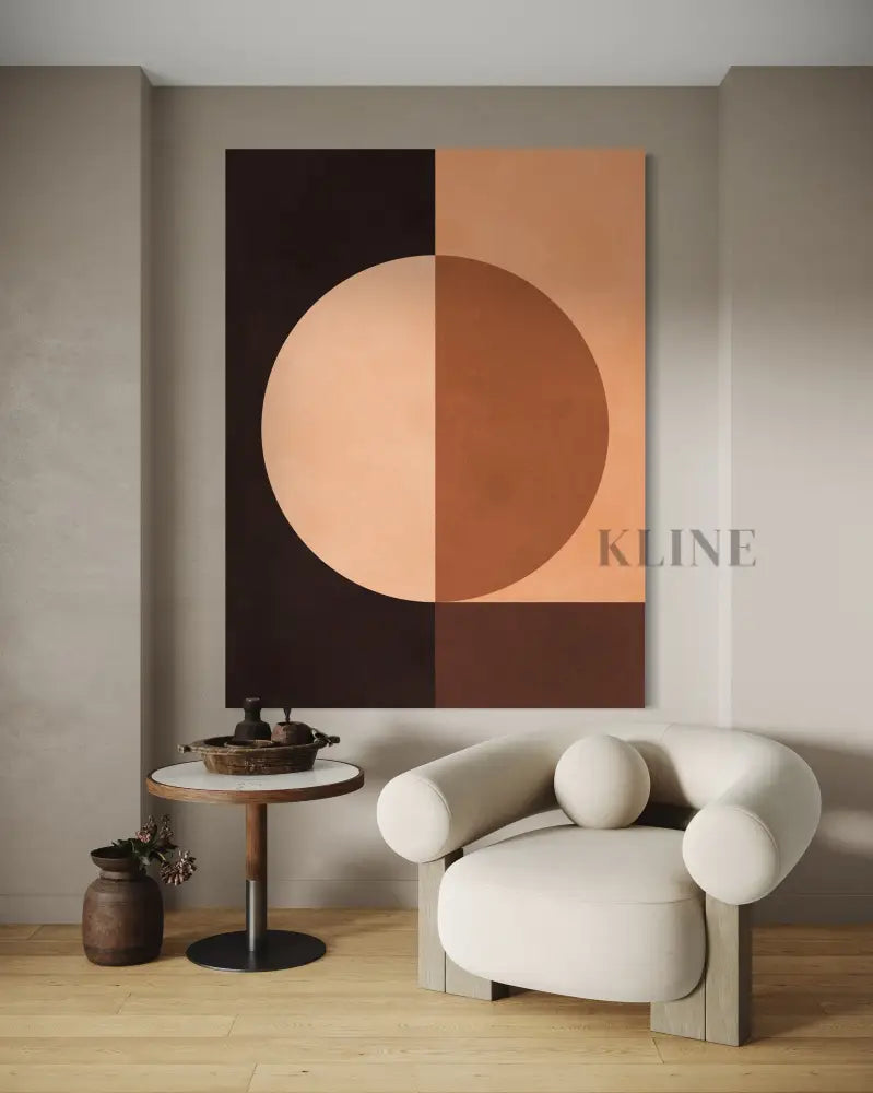 Brown Geometry 3 - Hand Painting