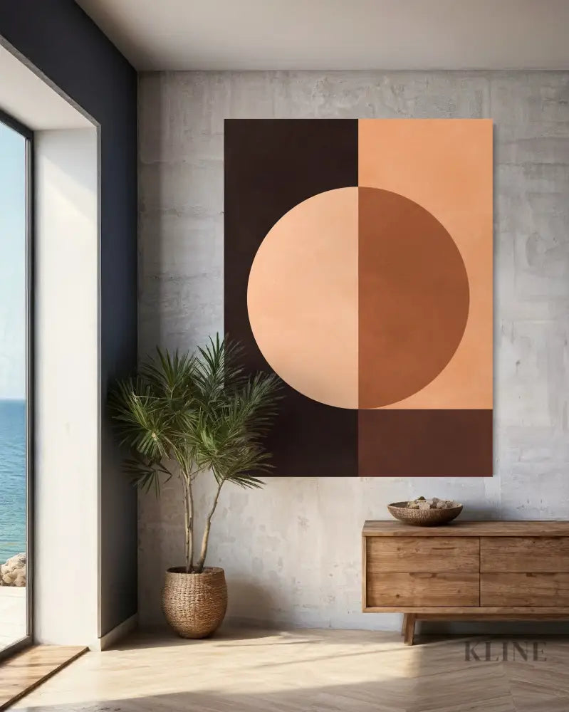 Brown Geometry 3 - Hand Painting 